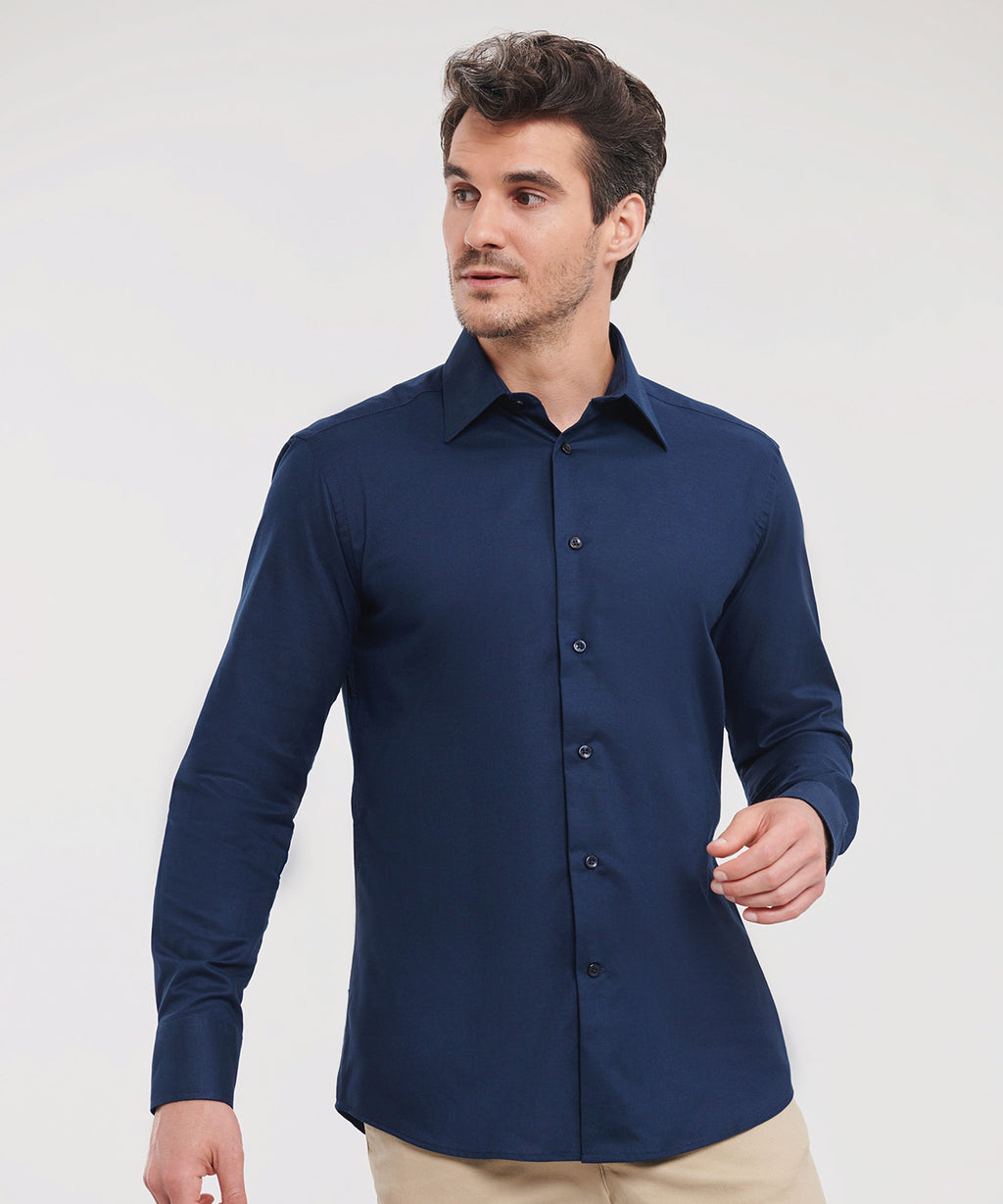 Long sleeve easycare tailored Oxford shirt J922M