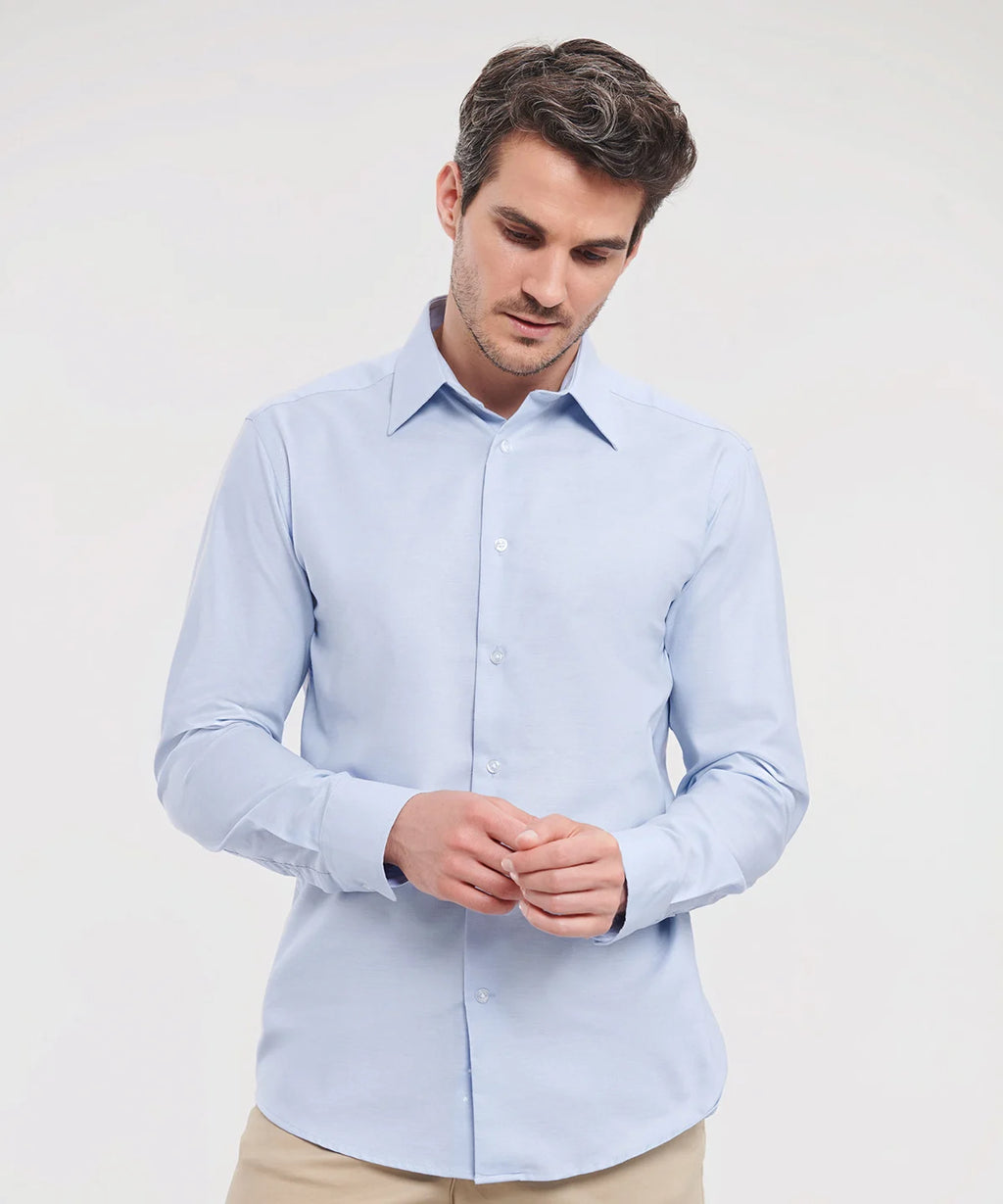 Long sleeve easycare tailored Oxford shirt J922M